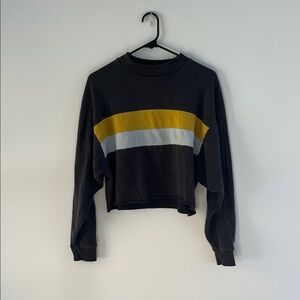 American Eagle Outfitters navy blue Sweatshirt with green and blue Stripes